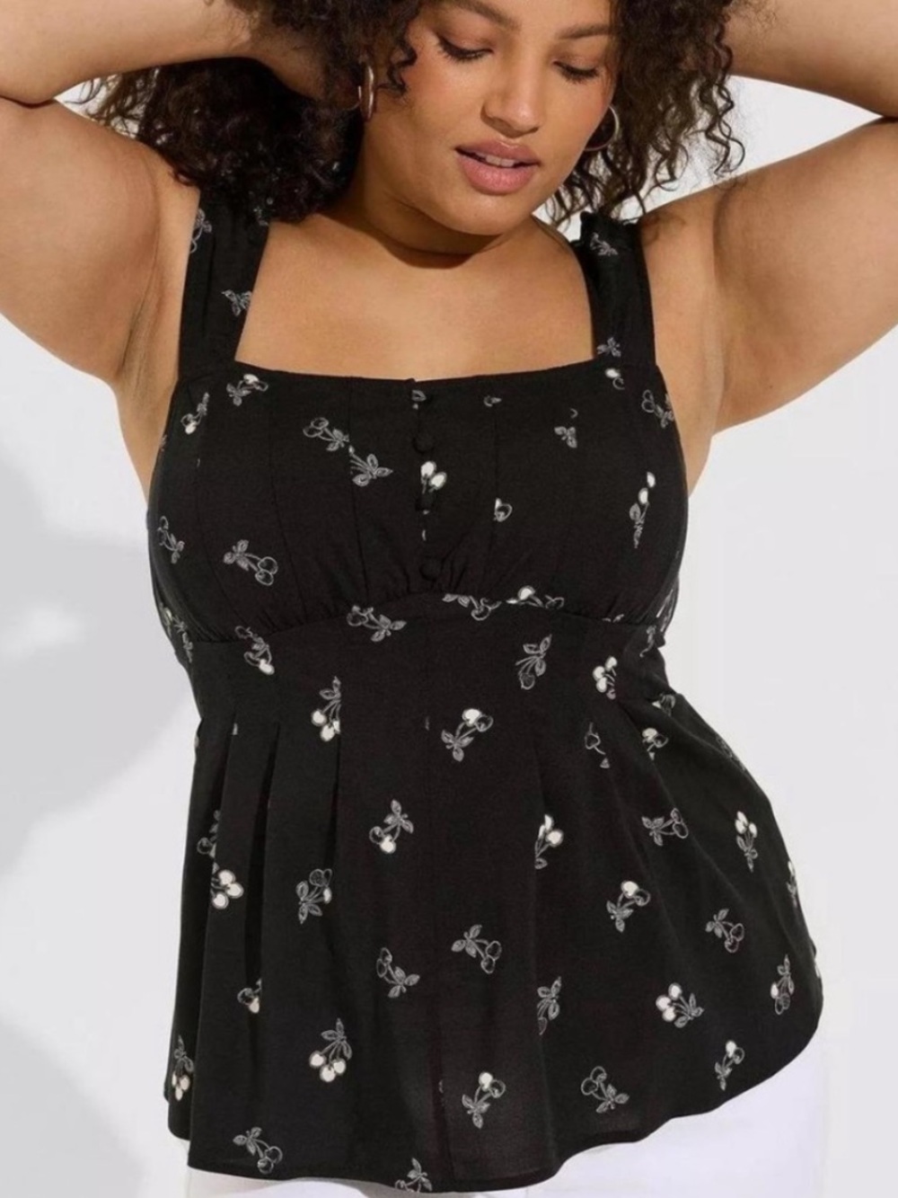 Torrid Black Cherry Pleated Peplum Top